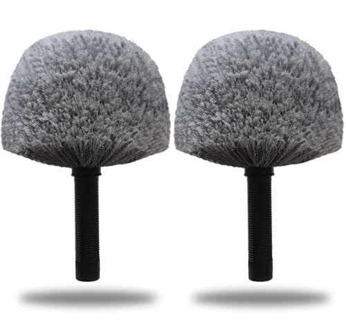 2 Pack Grey Twist-On Cobweb Duster Head Brush - Fits Standard 3/4 inch Threaded Poles, Attachment Spider Web Duster Brush for Outdoor & Indoor Cleaning - style: 2 Pack