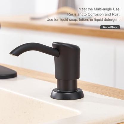 GAGALIFE Dish Soap Dispenser for Kitchen Sink, 17 oz Bottle, Matte Black - color: Matte Black