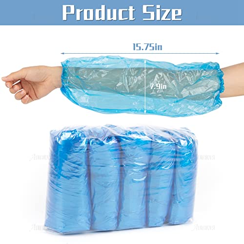 AUEAR, Disposable Arm Sleeves Covers Plastic Oversleeves Protector PE Sleeve Cover Painting with Elastic for Arm Protection - color: Blue, size: 2000 Pack