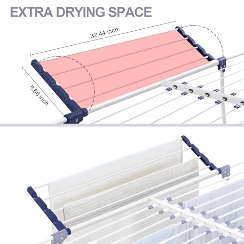 APEXCHASER Clothes Drying Rack, Drying Rack Large Space with 2 Wings - style: 2 Wings