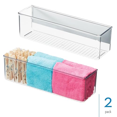 iDesign Magnetic Medium Clear Plastic Organizer Bins, 2-Pack - size: Medium, style: Pack of 2