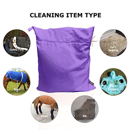 Pet Washing Bag Dog Cat Horse Hair Laundry Bag for Rug Sheet Boots Pets Laundry Helper by Harrison Howard Light Purple - color: Light Purple
