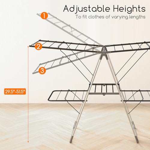 GIANTEX Foldable Clothes Drying Rack, Freestanding Laundry Drying Rack
