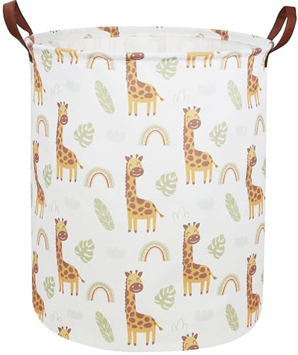 ESSME Laundry Hamper,Giraffe Hamper Collapsible Canvas Waterproof Animal Storage Bin,Gift Baskets,(Giraffe) - color: Giraffe