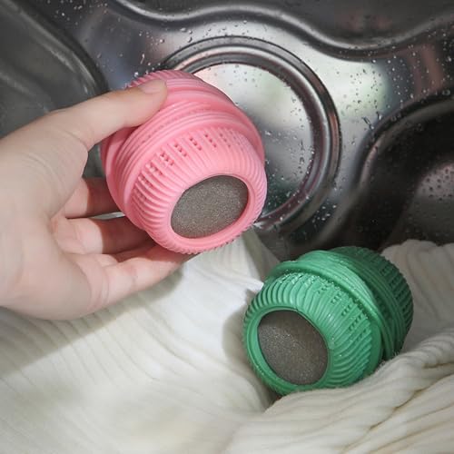 Washing Machine Laundry Ball Reusable Fabric Softener Dispense Ball for Washing Sponge Cleaning Tool Household Substitute (Pink) - color: Pink