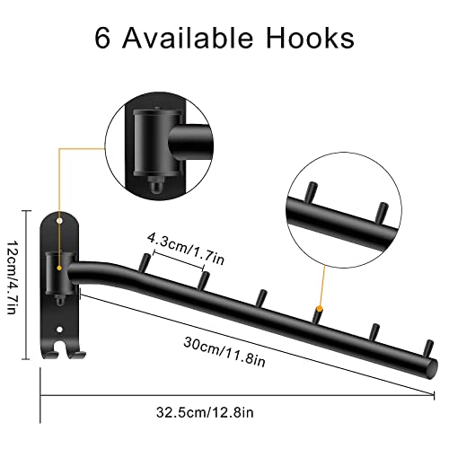 Bosszi 2-Pack Wall Mounted Folding Clothes Hanger Rack, Stainless Steel Clothes Hooks with Swing Arm Holder Space Saving Clothing Hanging System Closet Storage Organizer Heavy Duty Drying Rack (Black) - color: Black