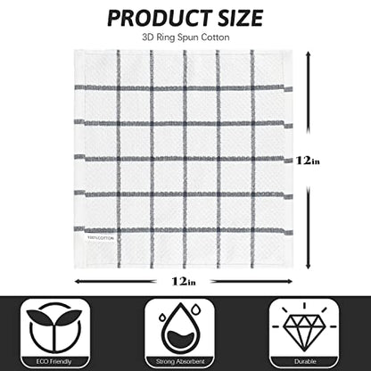 Nialnant 8 Pack Terry Dish Cloths,100% Cotton Dish Towels for Kitchen - color: Black, size: 12 x 12 in - 8PCS