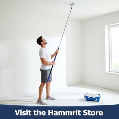 3.3-8 FT Telescopic Extension Pole Aluminum Paint Roller & Cleaning Pole - size: 8 Ft Blue
