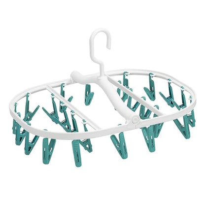 Premium Plastic PP Drying Hanger, Anti-Rusty Drying Rack for Clothes, Socks, Lingeries, Delicates, Drying Hanger with 24 Clips for Baby Clothes, Towels - style: 24 Clips