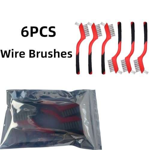 6-Pack Steel Wire Brush Set for Rust Removal, Dual-Head Metal Cleaning Tool - size: 6PCS Wire Brushes
