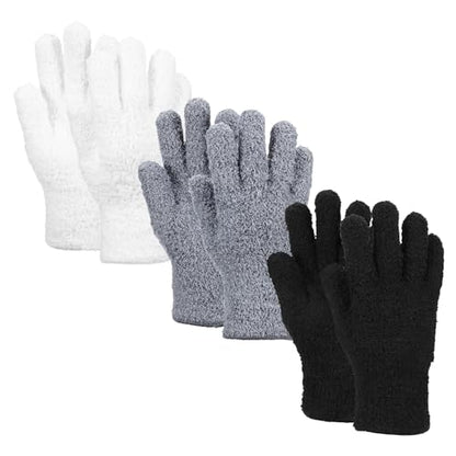 uxcell Microfiber Gloves, Reusable Washable Plant Dusting Gloves Cleaning Mittens for Auto Plants Household Kitchen - color: White/Black/Gray