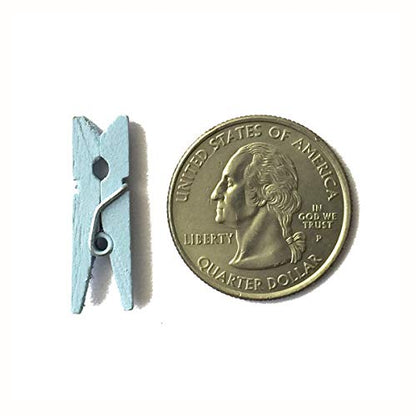 LWR CRAFTS Wooden Mini Clothespins 200 Per Pack 1" 2.5cm (Light Blue) - color: Light Blue
