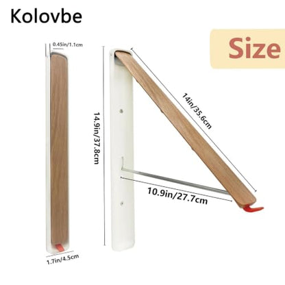Clothes Drying Rack Wall Mounted for Laundry Balcony RV, Wood Color - color: Wood