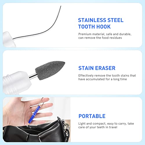 2pcs Portable Oral Dental Tooth Hook Hygeine Cleaning Molars Tool Teeth Stains Remover Plaque Remover - color: 2 Pcs