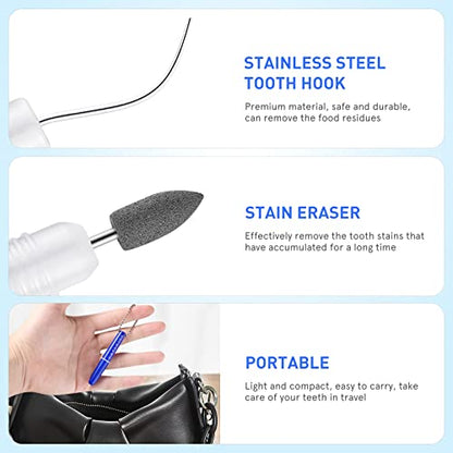 2pcs Portable Oral Dental Tooth Hook Hygeine Cleaning Molars Tool Teeth Stains Remover Plaque Remover - color: 2 Pcs