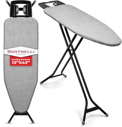 Bartnelli Extreme Stability Ironing Board & Iron Rest 43x13 Iron Surface