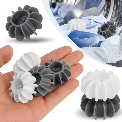 5Pcs Silicone Laundry Balls Reusable Anti-Winding Clothes Floating Lint Cleaning Ball Home Washing Machine Accessory,White (S-3.8 * 1.9cm) - color: B