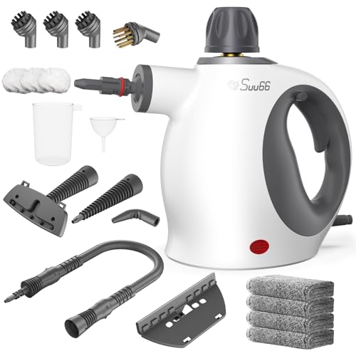 Suu66 Handheld Steam Cleaner, 500mL Tank, Deep Cleaning & 19PCS Accessories - color: White