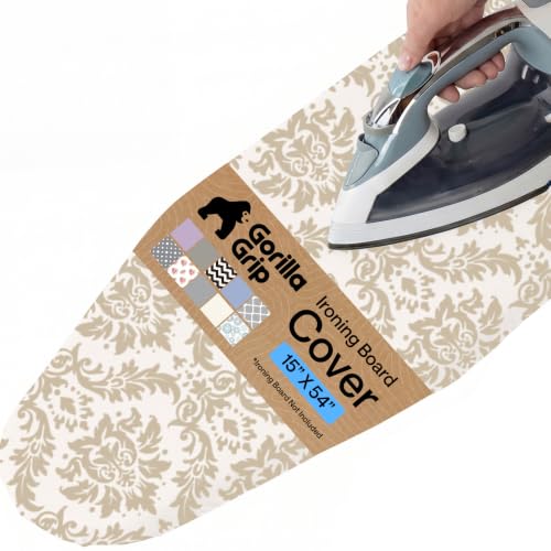 GORILLA GRIP Padded Ironing Board Cover, 15x54 Danmask - color: Damask, size: 15" X 54"