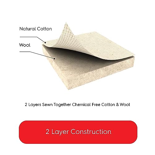 Ironing Board Cover 19 x 55 - Made in Italy - Wide Chemical Free Eco-Friendly Padded Covers - Unbleached, Untreated Natural Cotton & Wool Pad - 2 Layer, 3 Fastener Straps, Pull Bungee Cord - size: 55x19