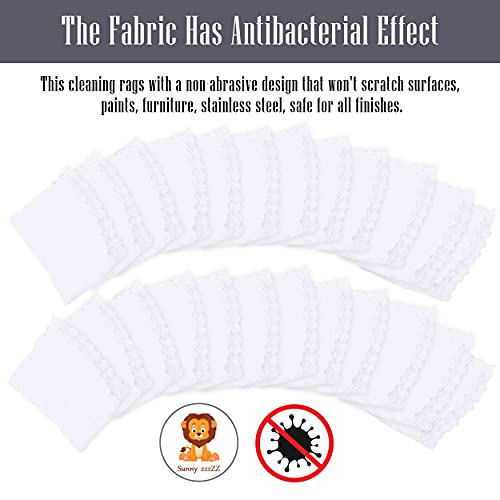 Sunny zzzZZ 24 Pack Kitchen Dishcloths - Does Not Shed Fluff - Reusable Dish Towels, Dish Cloths, Super Absorbent Coral Fleece Cleaning Cloths, Nonstick Oil Washable Fast Drying, 7 x 9 Inch (White) - color: White, size: 7 x 9 Inch