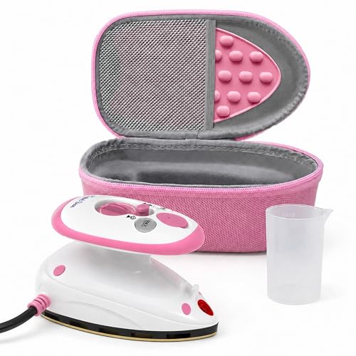 The Quilted Bear Premium Mini Steam Iron for Quilting and Travel, Pink - color: Pink, size: Premium Mini Iron Set