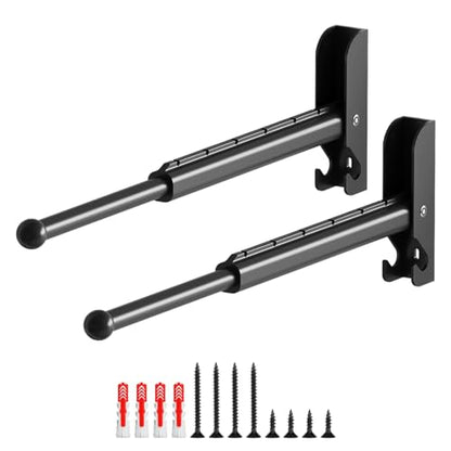 BaiNong Pull Out Wall Mounted Clothes Drying Rack Black 13" Foldable 2 Pack - color: 13"black