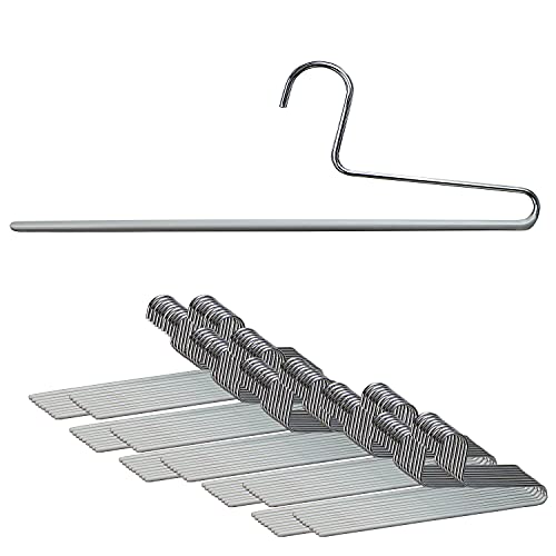 Mawa by Reston Lloyd Non-Slip Space Saving Clothes Hanger with Single Rod for Pants, Style KH/1, Set of 160, Silver - color: Set of 160, size: Silver