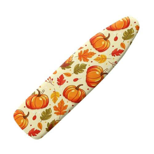 Pumpkin Leaves Iron Board Cover with Padding Stantard Size 15x54 inch Ironing Board Cover Hook and Loop Fasteners Pressing Cloth for Ironing Fall Decor - color: Fall Pumpkin Leaves