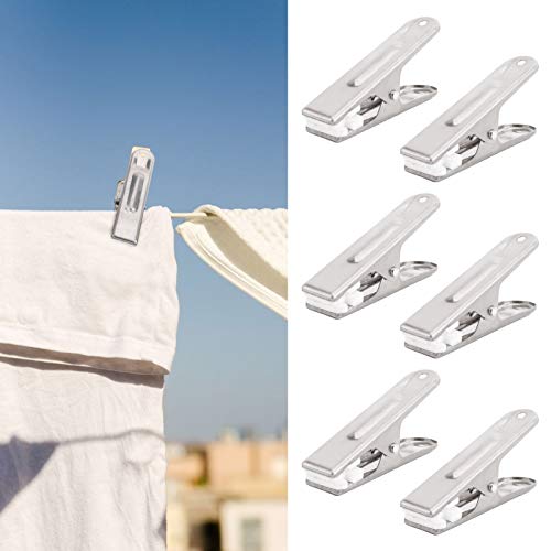 20pcs Stainless Steel Clothes Pins Durable Metal Clips Clothespins Laundry Chip Clips Home Underwear Pegs