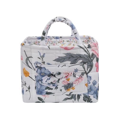 Boho Fabric Storage Basket, Large Capacity Laundry Basket, 12.2'' x 10.23'' x 10.23'' Collapsible Laundry Hamper with Easy Carry Handles (A Multi-Color 9, L) - color: A Multi-Color 9