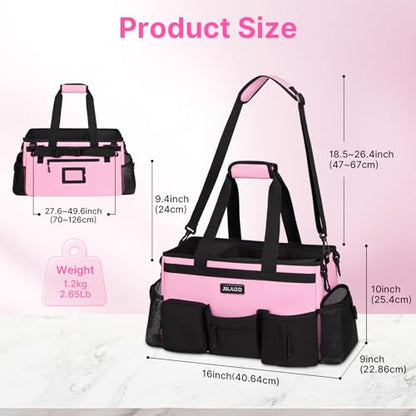 JKAOO Large Wearable Cleaning Caddy Bag with Handles, Pink - color: Pink