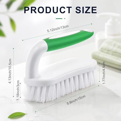 Lallisa 24Pcs Heavy Duty Scrub Brushes with Handles Bulk Cleaning Set Green - color: Green Handle