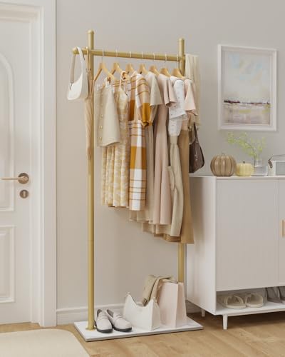 Coat Racks Freestanding with Natural Rock Base,68.9in,Gold,Large - color: Gold, size: 25.6*11.8*68.9in