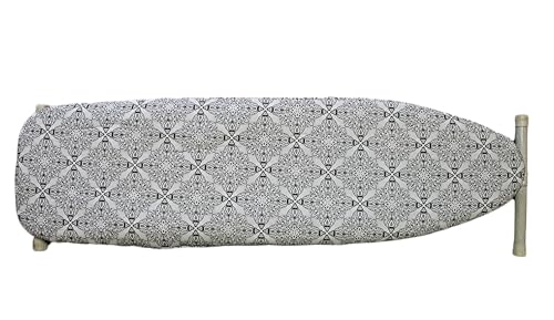 Ironing Board Cover and Pad with Straps - Scorch Resistant Silicone Coating, Fits Standard Size Boards, Elastic Edges for Secure Fit, 100% Cotton Cover, by Dependable Industries