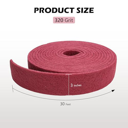 Maroon General Purpose Scuff Pads, Scuffing, Scouring Pad, Sanding, Paint Primer Prep Scratch - Surface Preparation Pad Car Auto Body Woodworking 7447-Premium, 3 Inches * 30 Feet - color: Maroon, style: 3 Inches * 30 Feet