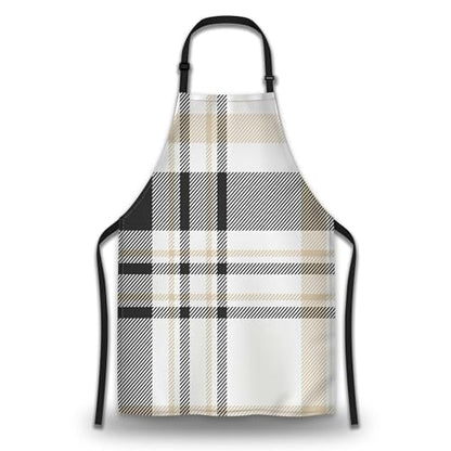 Makeup Apron for Women Plaid Texture Funny Aprons for Men for Kitchen Cooking Restaurant BBQ Painting Crafting Gardening 27” (W) x 31” (H), Waterproof Apron - color: Plaid Texture
