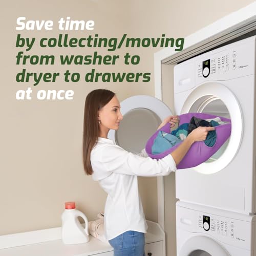 Laundry Turtle Collapsible Laundry Basket for Washer & Dryer (Lavender, Large) - color: Lavender, size: Large