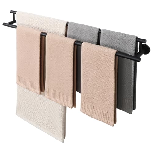 Alise Double Towel Bar Black,28" Towel Rack for Bathroom Wall Mounted - color: Matte Black, size: 28-Inch (2-Bars)