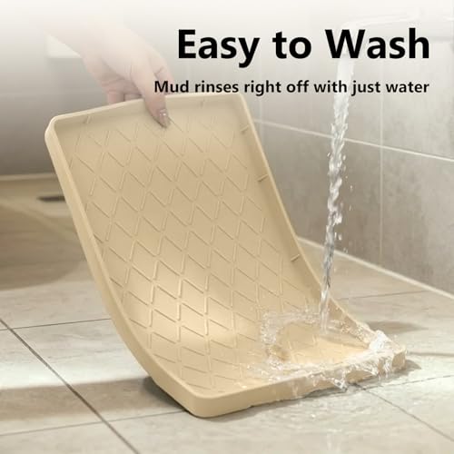 Mateeylife Under Sink Mat Kitchen Waterproof, Silicone Sink Tray 22"X19" - color: Khaki, size: 19"W x 22"L