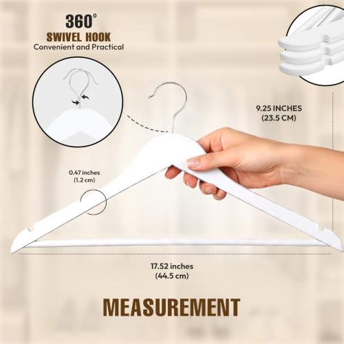 Utopia Home Wooden Hangers 30 Pack – Slim Suit Hangers White - color: White, size: Pack of 30