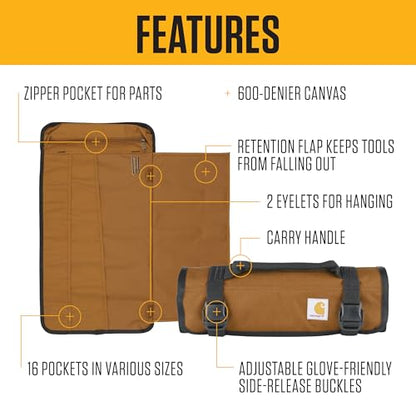 Carhartt Utility Roll Organizer Gravel - color: Gravel, size: 16 Pocket