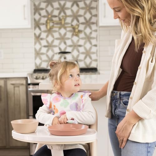 Tiny Twinkle Mess Proof Baby Bib for Girls | Waterproof Toddler Bib for Eating | Baby Apron for Feeding | Machine Washable | Perfect Shower Gift (Floral Pop, 6–24M) - color: Floral Pop, size: Small 6-24 Months