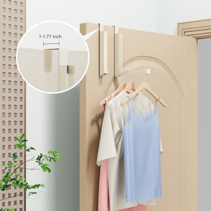 Over the Door Hanger, 2 Pack Foldable Over Door Drying Rack for Laundry - color: Beige