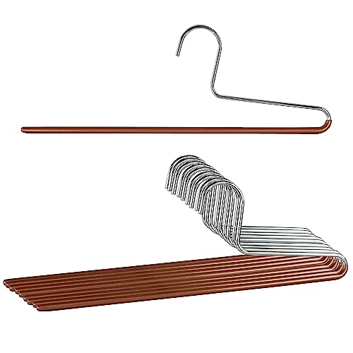 Mawa by Reston Lloyd Non-Slip Space Saving Clothes Hanger with Single Rod for Pants, Style KH/1, Set of 10, Copper - color: Set of 10, size: Copper