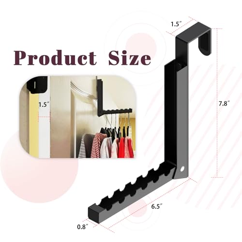 woiron 1-Pack Over the Door Hanger Hooks,Over The Door Hanger Folding Clothes Drying Rack,Folding Hanging for Laundry, Dorm, Bedroom (Black) - color: Black