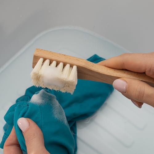 KONEX Laundry Brush - European Economy Laundry Brush for Stains on Clothes, Incredible Stain Remover with Sturdy Bristles, Convenient Handheld Design for Effortless Cleaning - color: White