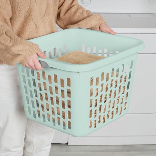 Sterilite Laundry Basket, Plastic Clothes Hamper, 6 Pack - color: 1.5 Bushel - Mint, size: 6 Pack