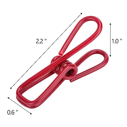 50pcs 2.2 Inches Colored Clothes Pins Waterproof Metal Chip Clips Steel Clip for Food Bag, Chips Bag, Paper - color: 50pcs-metal