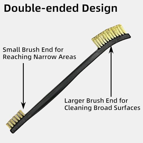 20 Pack Miaozhun Double-Ended Gun Cleaning Brush, 7 Inch Brass Bristle Brushes, Gun Cleaning Supplies Kit, All Purpose Crevice and Detail Cleaning Brush - color: Brass Brush